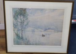 Robert Gwelo Goodman (1871-1939), watercolour, Grasmere, signed, 45 x 57cm