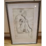 John Skelton (1923-2009), watercolour, Seated female nude, signed and dated 1978, 37 x 22cm
