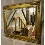 A rectangular gilt frame wall mirror, width 78cm, height 70cm