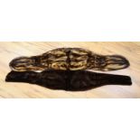 A dark brown mink stole and a dyed fox stole, 170cm