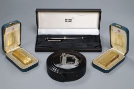 A Mont Blanc fountain pen and a belt