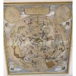 A. Van Luchtenburgh, coloured engraving, Celestial map after Danckerts, 59 x 52cm