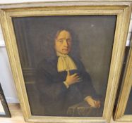 English School (18th/19th century), Half-length portrait of Rev. Thomas Wood (1772-1858), holding