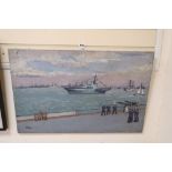 Lord Methuen, oil on canvas, Spithead Review 15th June 1953, The Surprise with HM The Queen on
