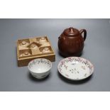 A Japanese 'Ko Satsuma Chawan', 18th century, a Newhall tea bowl and saucer and a Yixing style