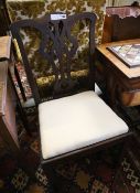 A late Victorian walnut framed armchair and a Chippendale style chair (2)