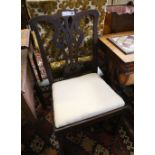 A late Victorian walnut framed armchair and a Chippendale style chair (2)