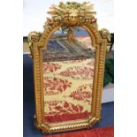 A moulded gilt mirror, in French period style, 96 x 54cm