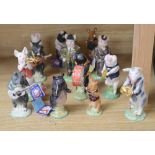 The Beswick Pig Promenade orchestra - eleven instrumentalists and two Beswick English Folk pigs