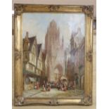 Henry Schafer (19th C.), oil on canvas, St Maclou, Rouen, Normandy, signed, 40 x 30cm