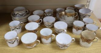 Two early 19th century Staffordshire tea and coffee sets (damage)