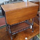 A Victorian Aesthetic period mahogany occasional table, with canted flaps and galleried