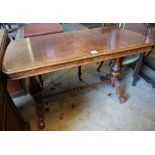 A Victorian burr walnut library table, 121 x 60cmCONDITION: In good condition with good colour, some