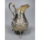 A William IV silver baluster cream jug, Charles Fox II, London, 1830, 14.5cm, 6.5oz.CONDITION: Old