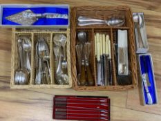 A quantity of silver plated flatware, including bead patternCONDITION: No damage seen, clean.