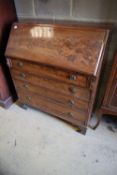 A George III mahogany bureau, fitted four long drawers, width 99cmCONDITION: Overall fair colour,