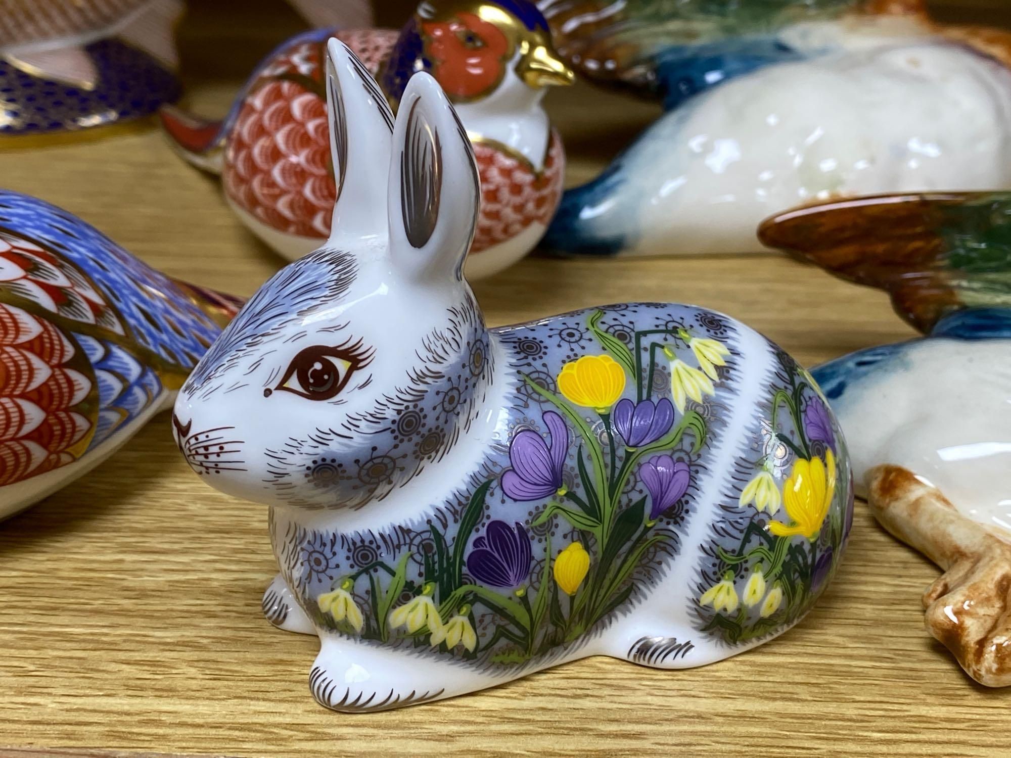 A graduated set of Beswick flying ducks and five Royal Crown Derby animal paperweights and another - Image 2 of 4