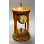 An early 20th century mahogany portico timepiece, height 32cmCONDITION: Top and rear of base in need