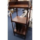 A Regency mahogany Canterbury whatnot, width 51cm height 127cmCONDITION: Overall a little dusty,