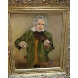 David Vivian, oil on canvas, The Fiddle Player, signed, 29 x 24cmCONDITION: Varnish perhaps a little