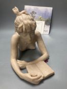 Tom Greenshields, Sculpture, Anya with Book, resin marble, no.21 of 350, 18cm high with COA