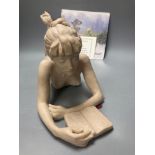 Tom Greenshields, Sculpture, Anya with Book, resin marble, no.21 of 350, 18cm high with COA