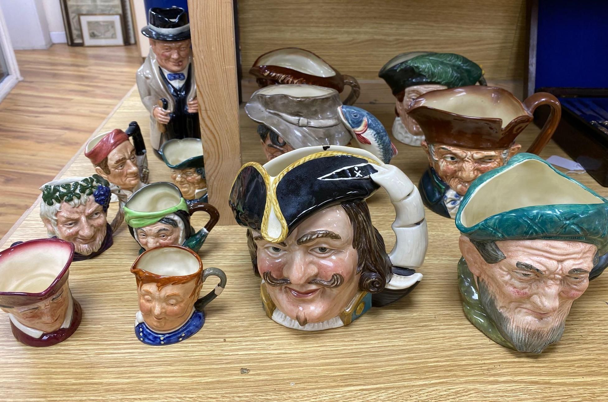 Twelve Royal Doulton character mugs and a Toby jug , Winston ChurchillCONDITION: Good condition
