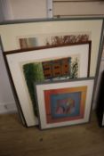 Geoff Machin, limited edition abstract print, 59 x 59cm, Bernard Chase, limited edition print of