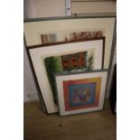 Geoff Machin, limited edition abstract print, 59 x 59cm, Bernard Chase, limited edition print of