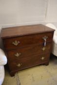 An Edwardian George III style mahogany chest of three drawers, width 87cmCONDITION: One or two minor