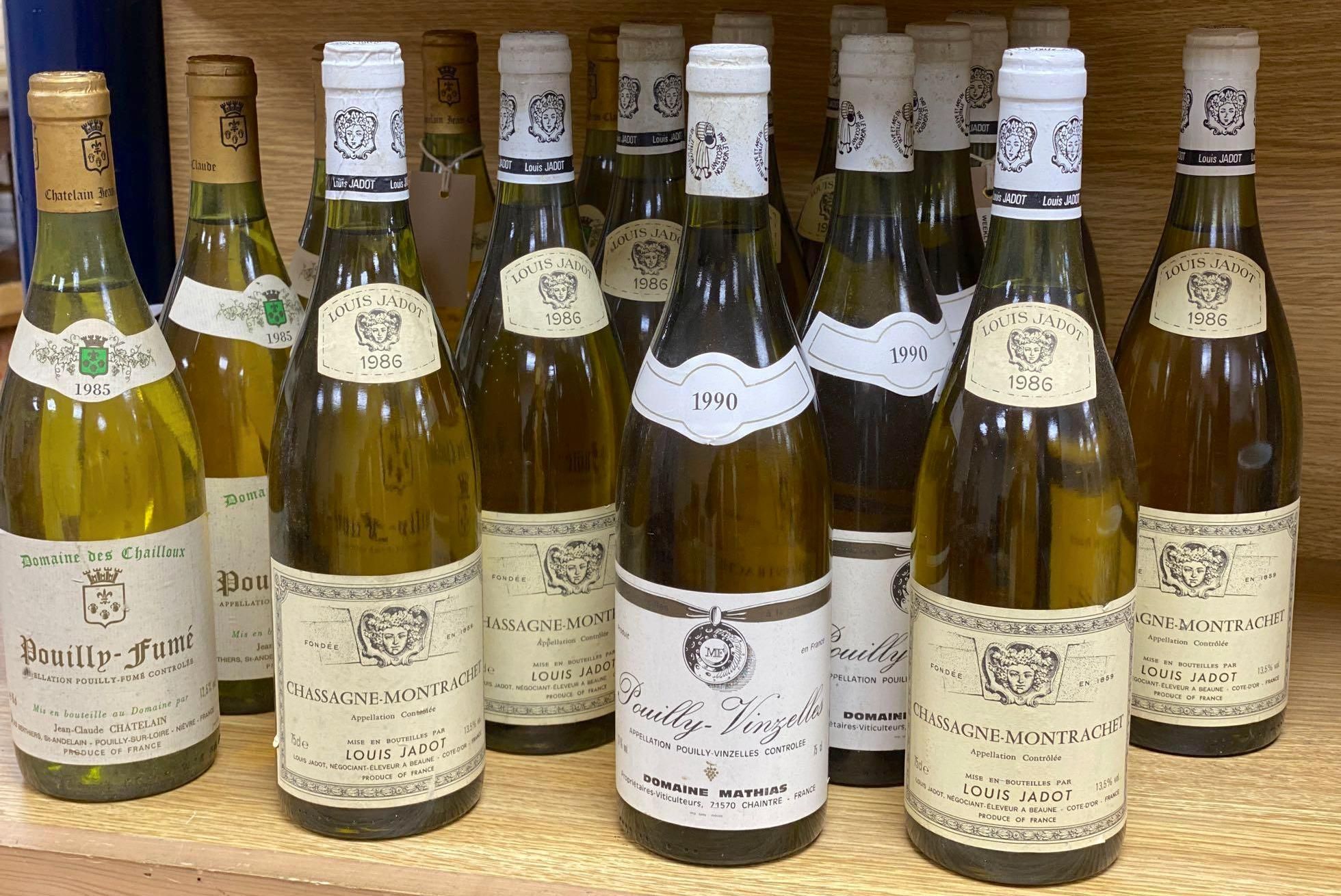 Mixed white wines, including Domaine des Chailloux Pouilly-Fume, 1985, Jean-Claude Chatelain (5