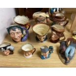 Ten mixed Royal Doulton character jugs and a figure 'Thanksgiving', HN2446CONDITION: All pieces