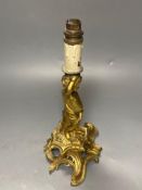 A 19th century ormolu figural lamp stem, 21cm excluding light fittingCONDITION: Good condition