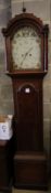 A George III mahogany eight day longcase clock, the painted arched dial signed J.N. Joyce of