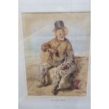 Octavius Oakley (1800-1867), watercolour, Fisherboy on the shore, unsigned, 34 x 25cmCONDITION: