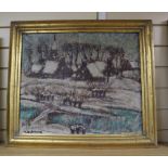 Alfons Blomme (1889-1979), oil on canvas, Sneeuw Dorp 1949, signed 46 x 54cmCONDITION: Original