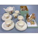 A Beswick Walt Disney 15-piece child's tea service and six small and miniature collectors' teddy