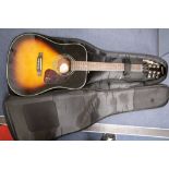 An Epiphone acoustic guitar, model DR-220SVS, in soft case