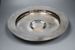 A 1930's Asprey & Co silver 'armada style' fruit bowl, London, 1936, 40.4cm, 67.5oz.CONDITION: A few