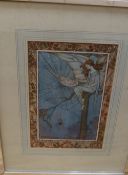 Dorothy Fitchew (19th/20th century), watercolour, fairy with baby cradled in a spider's web,