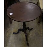 An early 19th century mahogany tripod table, with dished top, width 50cmCONDITION: Rather dirty