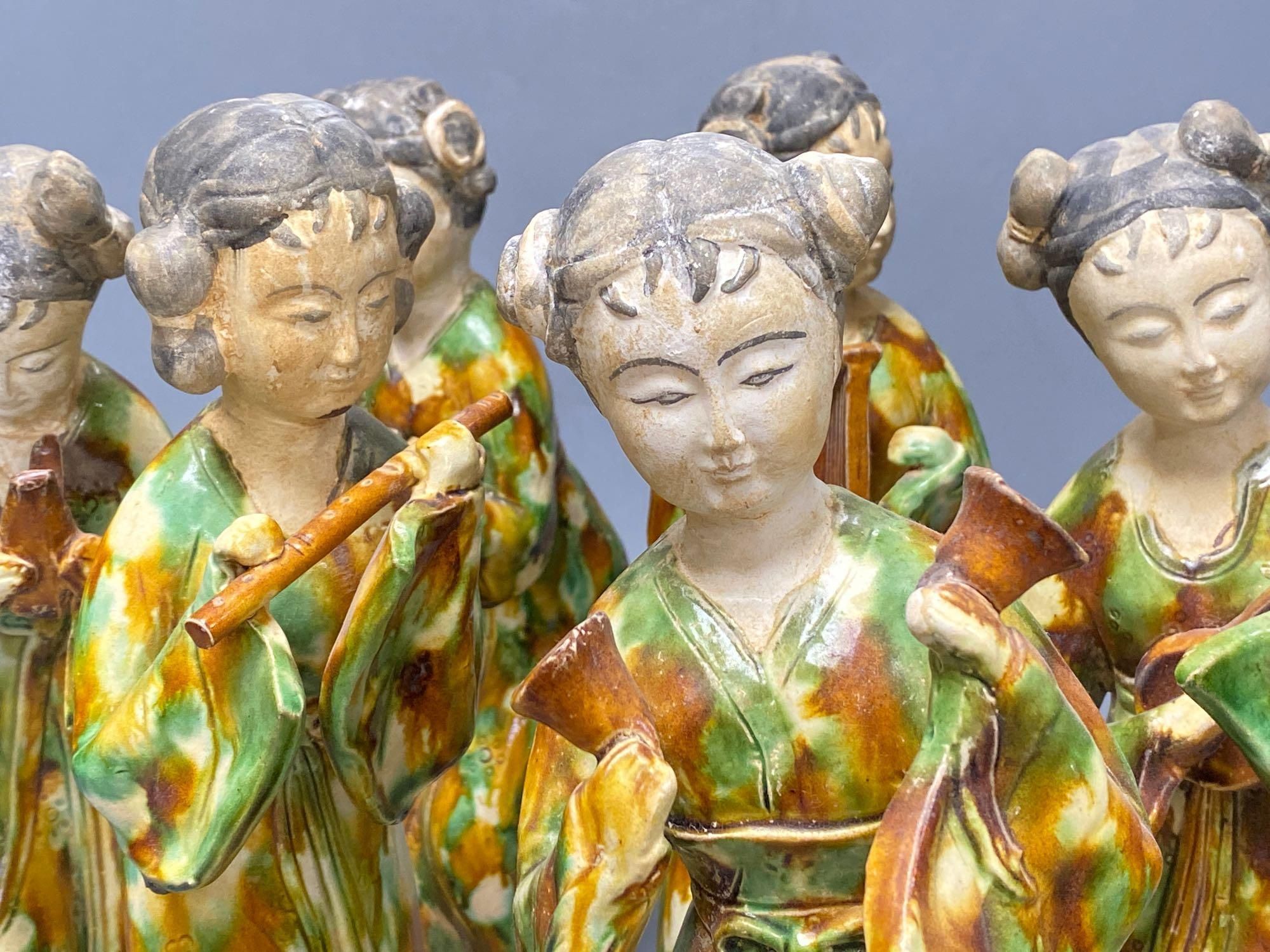 A set of six Chinese Tang style sancai pottery figures of female musicians, 32cmCONDITION: Good - Image 2 of 4