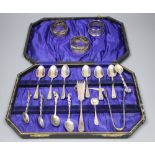 A set of six George V silver Old English and shell pattern teaspoons, other minor cutlery and