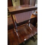 An early Victorian rosewood work table, width 48cmCONDITION: Slightly faded but otherwise in good