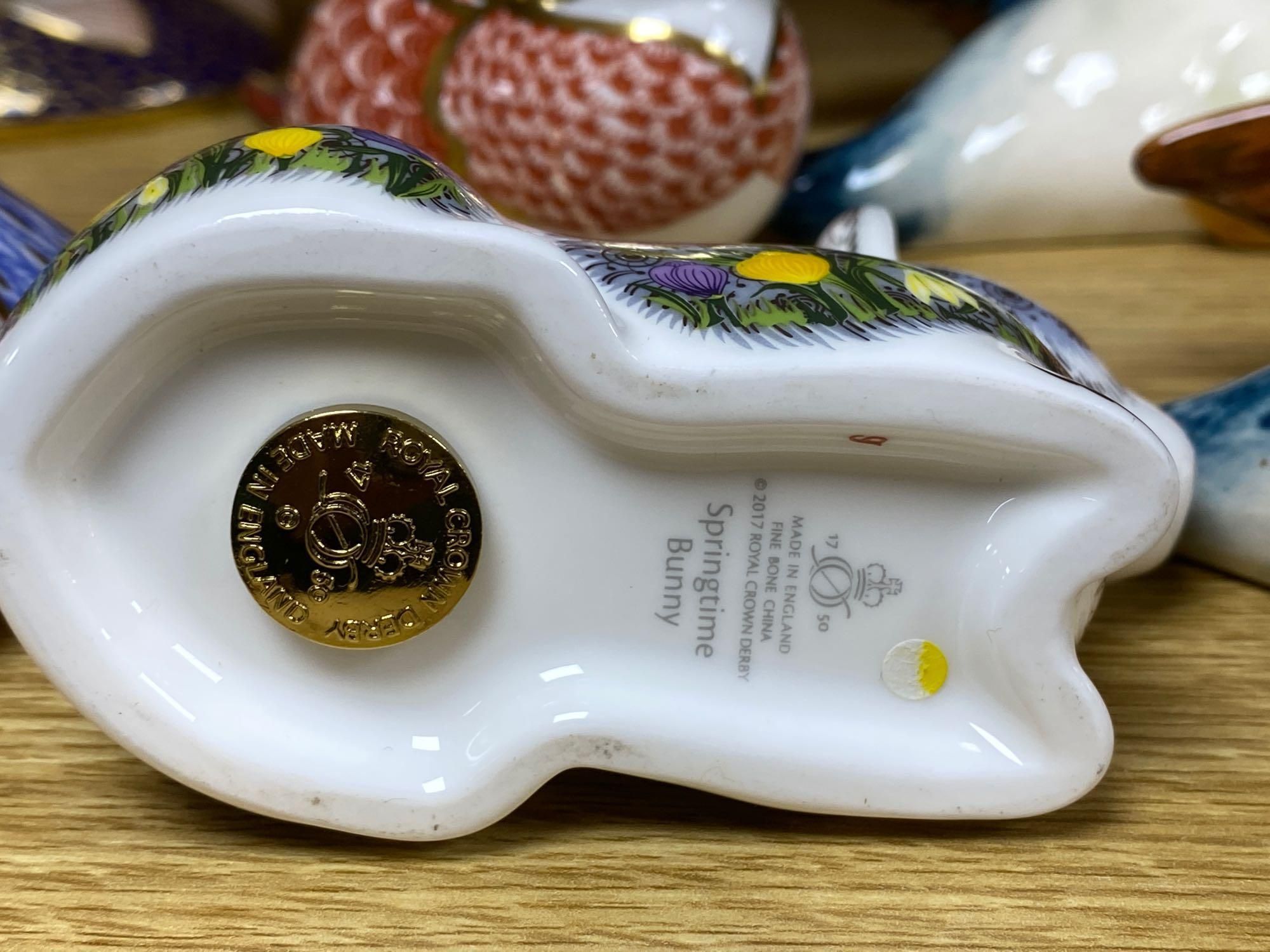 A graduated set of Beswick flying ducks and five Royal Crown Derby animal paperweights and another - Image 4 of 4