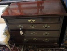 A George III style mahogany batchelors chest, incorporating old timber, width 78cm depth 45cm height