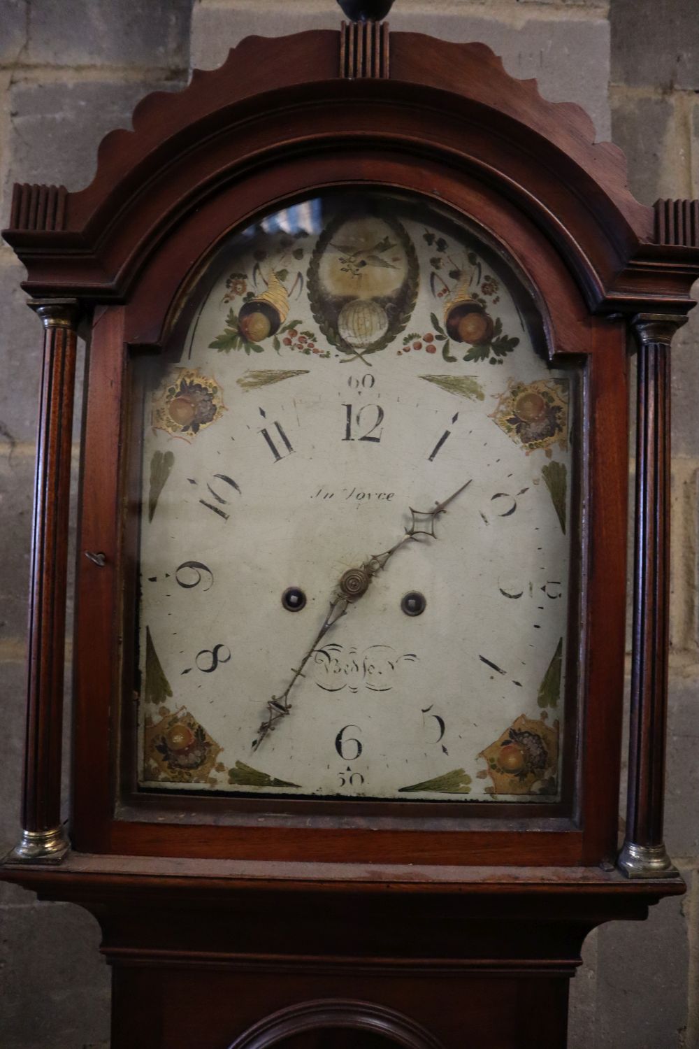 A George III mahogany eight day longcase clock, the painted arched dial signed J.N. Joyce of - Image 3 of 4