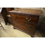 An Edwardian George III style mahogany chest, with brushing slide and three drawers, width