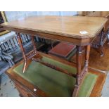 A Victorian Aesthetic period mahogany occasional table, width 105cmCONDITION: Top rather faded