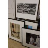 A collection of eight contemporary photographs of Olympians, approximately 40 x 58cm and two other